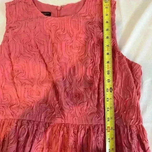 Talbots Sheath Flower Embroidered Peach Dress Size 16P - Picture 15 of 15